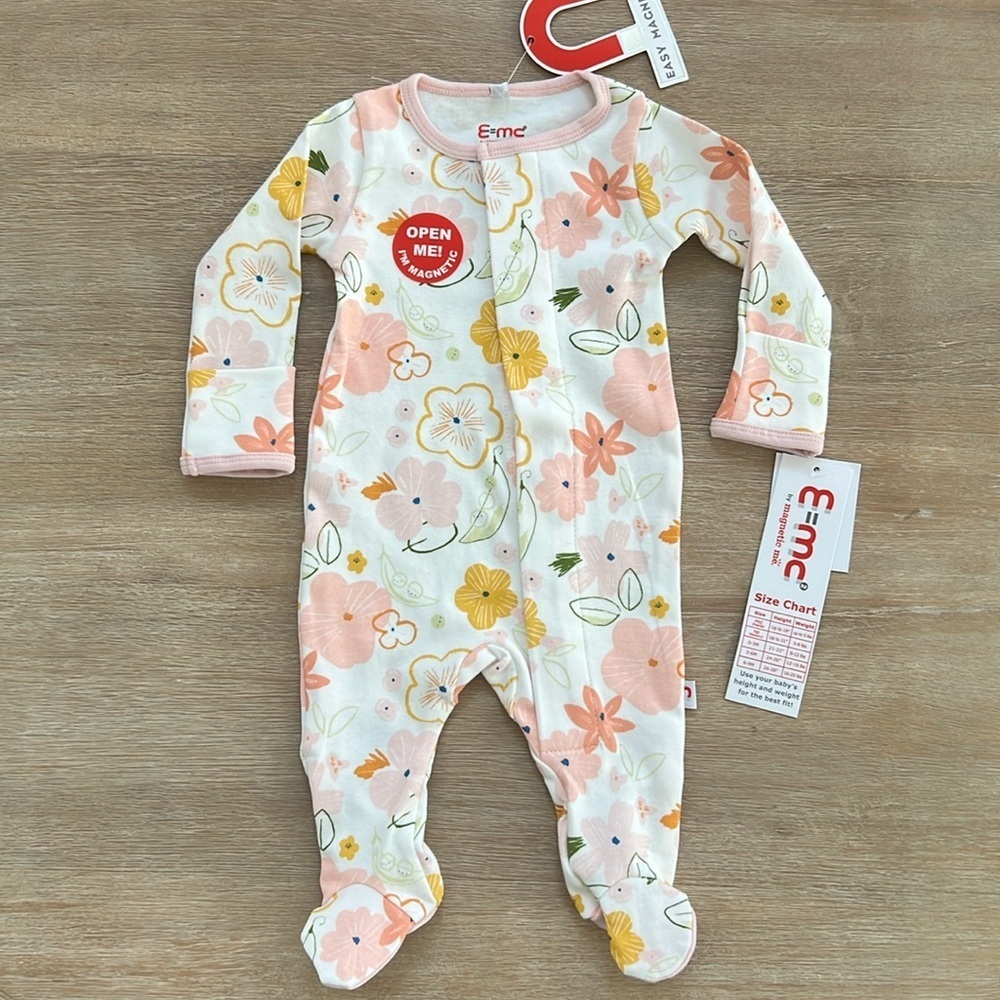E=mc2 by Magnetic Me Cotton Footie Sleeper Brittany 3-6 months